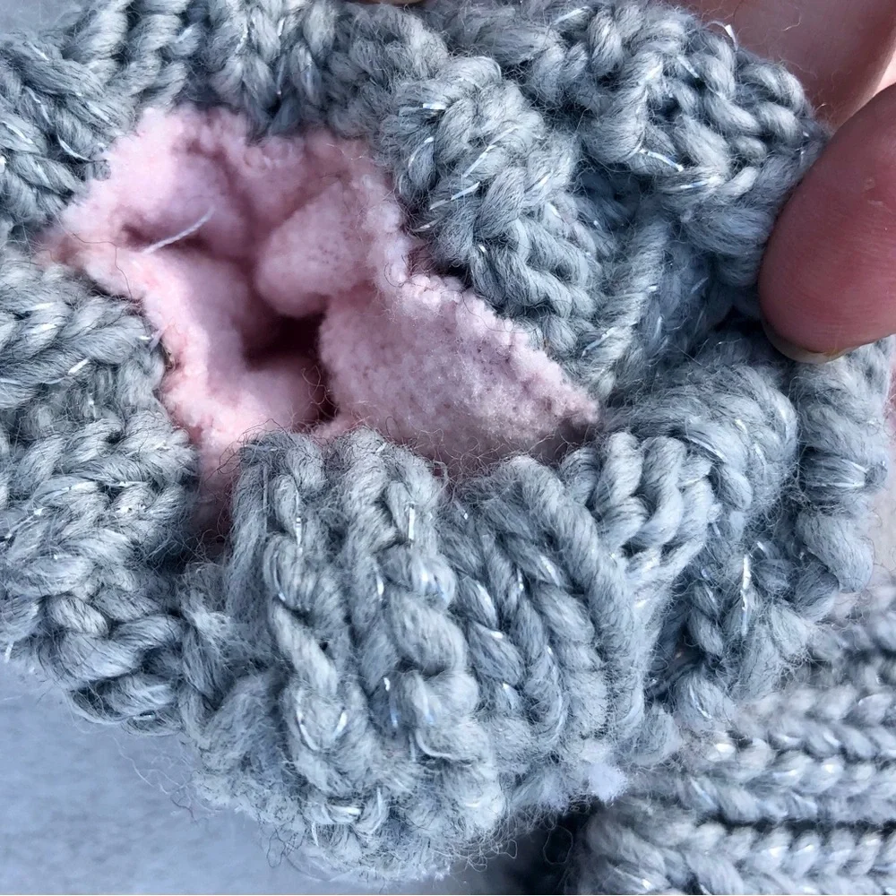 babyGap Mittens Baby/Toddler Gloves Crochet Pink Gray